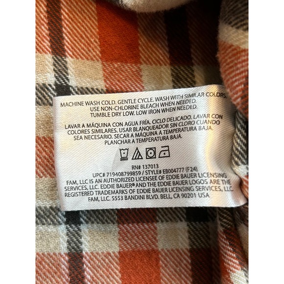 Eddie Bauer Mens Plaid Flannel Shirt Long Sleeve Button Up Big and Tall Size XXL - Picture 6 of 10